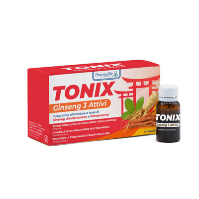 Pharmalife Tonix Ginseng 3 Attivi Flaconcini 10 flaconcini da 15 ml